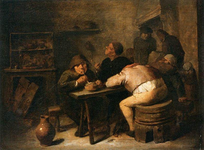 BROUWER, Adriaen Interior of a Smoking Room Germany oil painting art